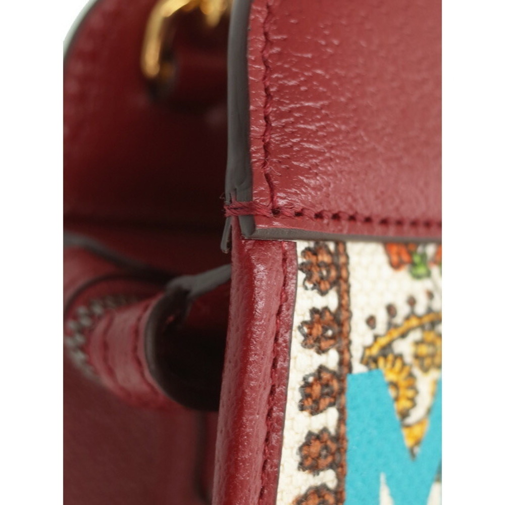 Gucci 100th Anniversary Shoulder Bag Ivory Jacquard bordeaux leather Red - Picture 4 of 5